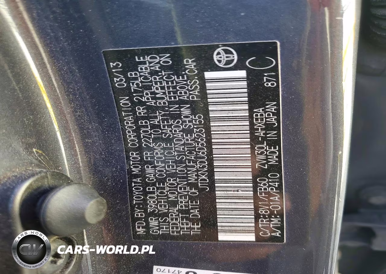 2013 Toyota Prius Three VIN:JTDKN3DU6D5623155 - 13