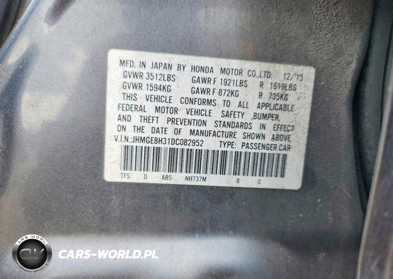 2013 Honda Fit VIN:JHMGE8H31DC082952 - 12