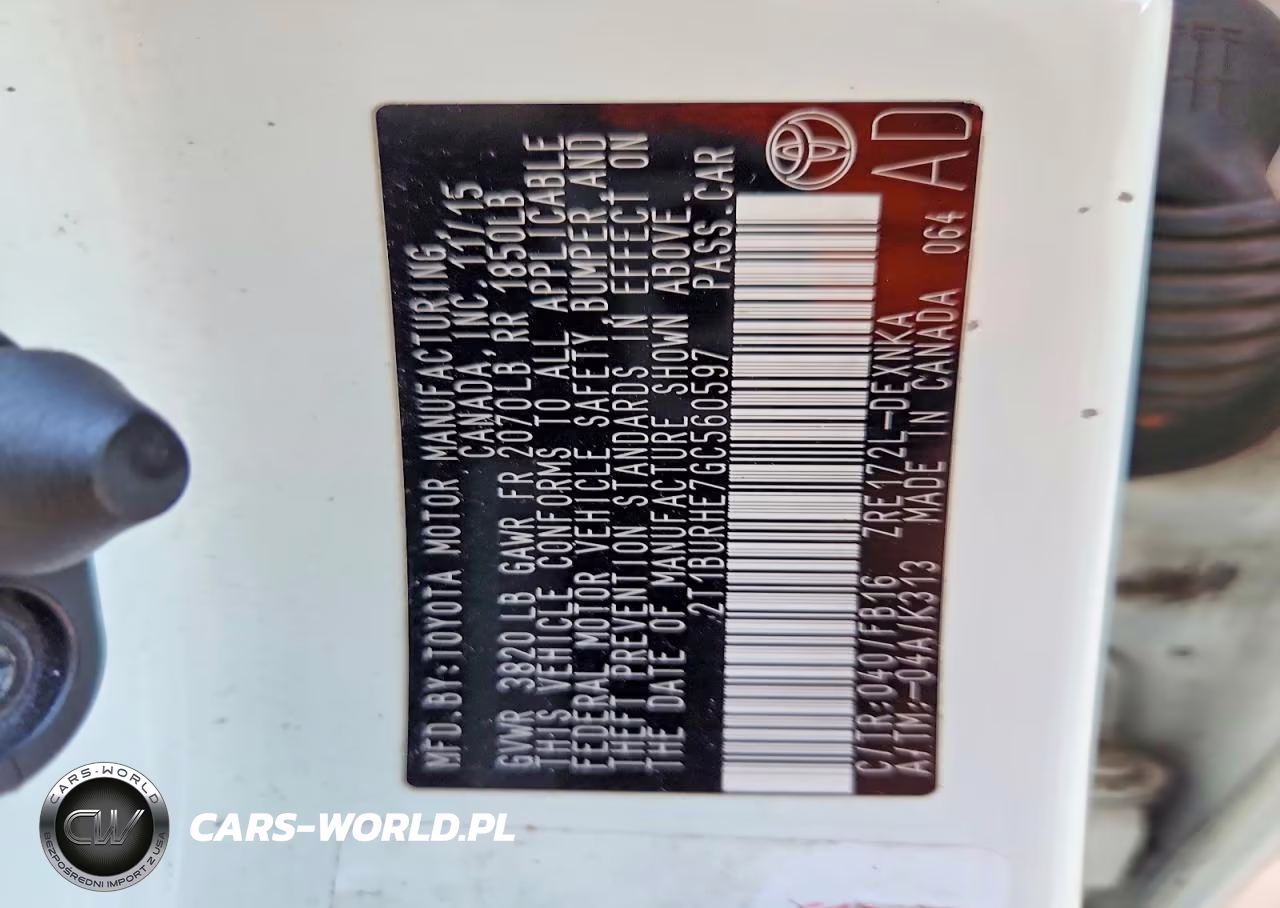 2016 Toyota Corolla Le VIN:2T1BURHE7GC560597 - 12