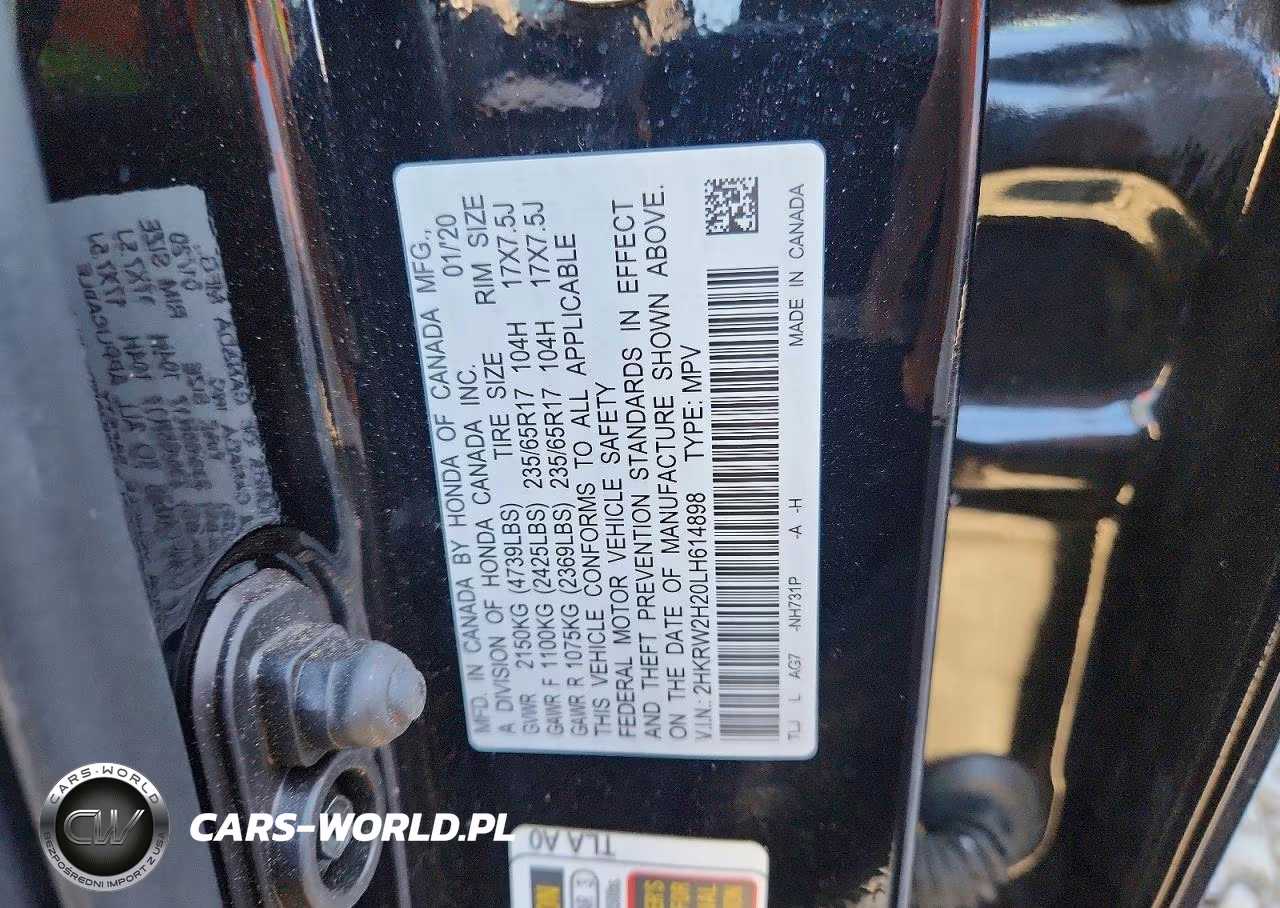 2020 Honda Cr-V Lx VIN:2HKRW2H20LH614898 - 13
