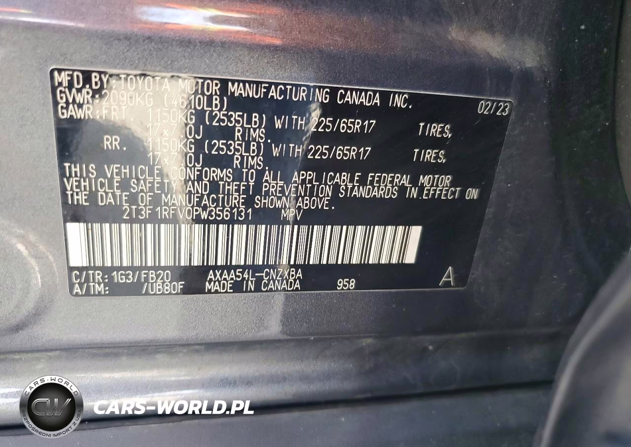 2023 Toyota Rav4 Le VIN:2T3F1RFV0PW356131 - 13