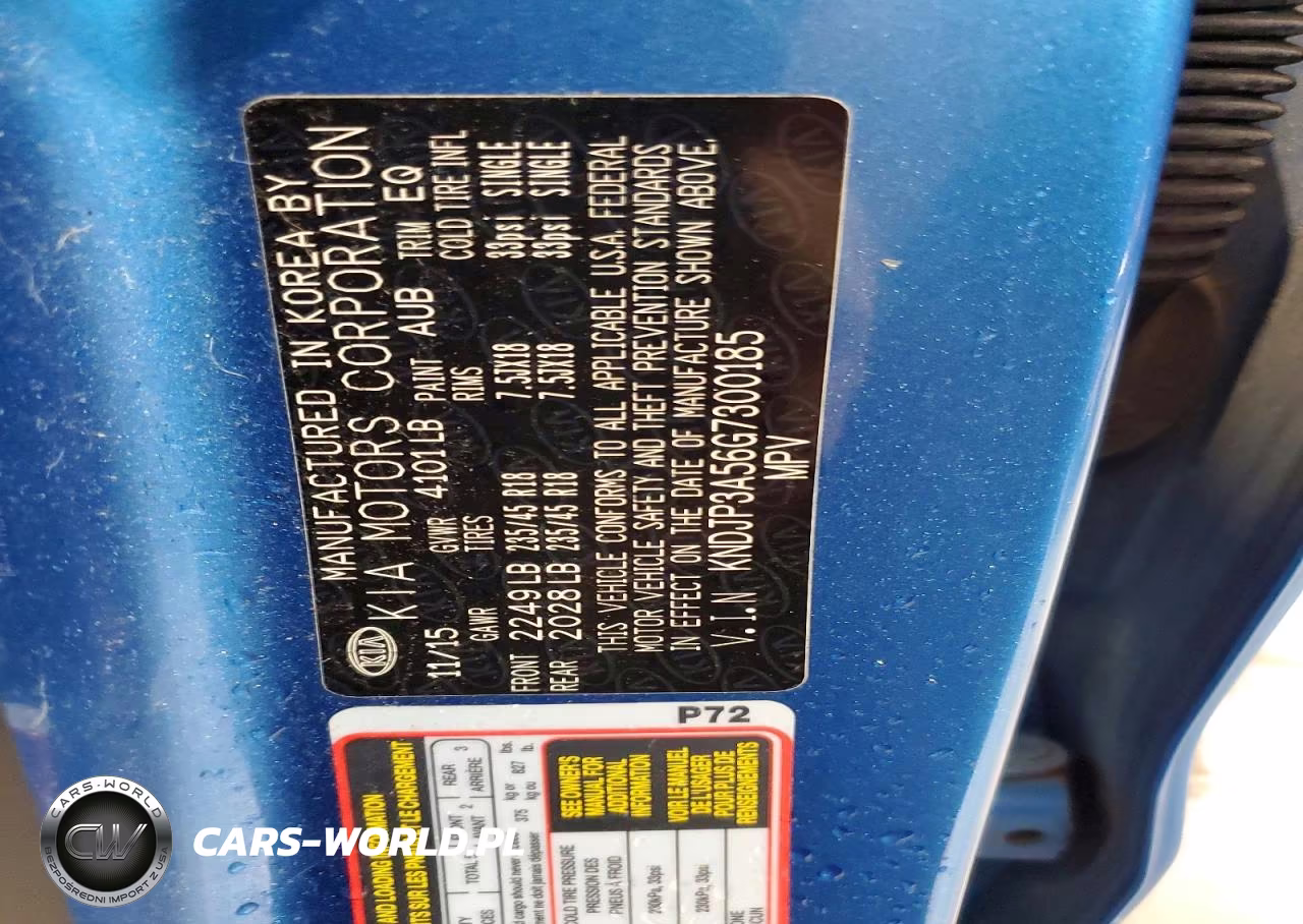 2016 Kia Soul + VIN:KNDJP3A56G7300185 - 12