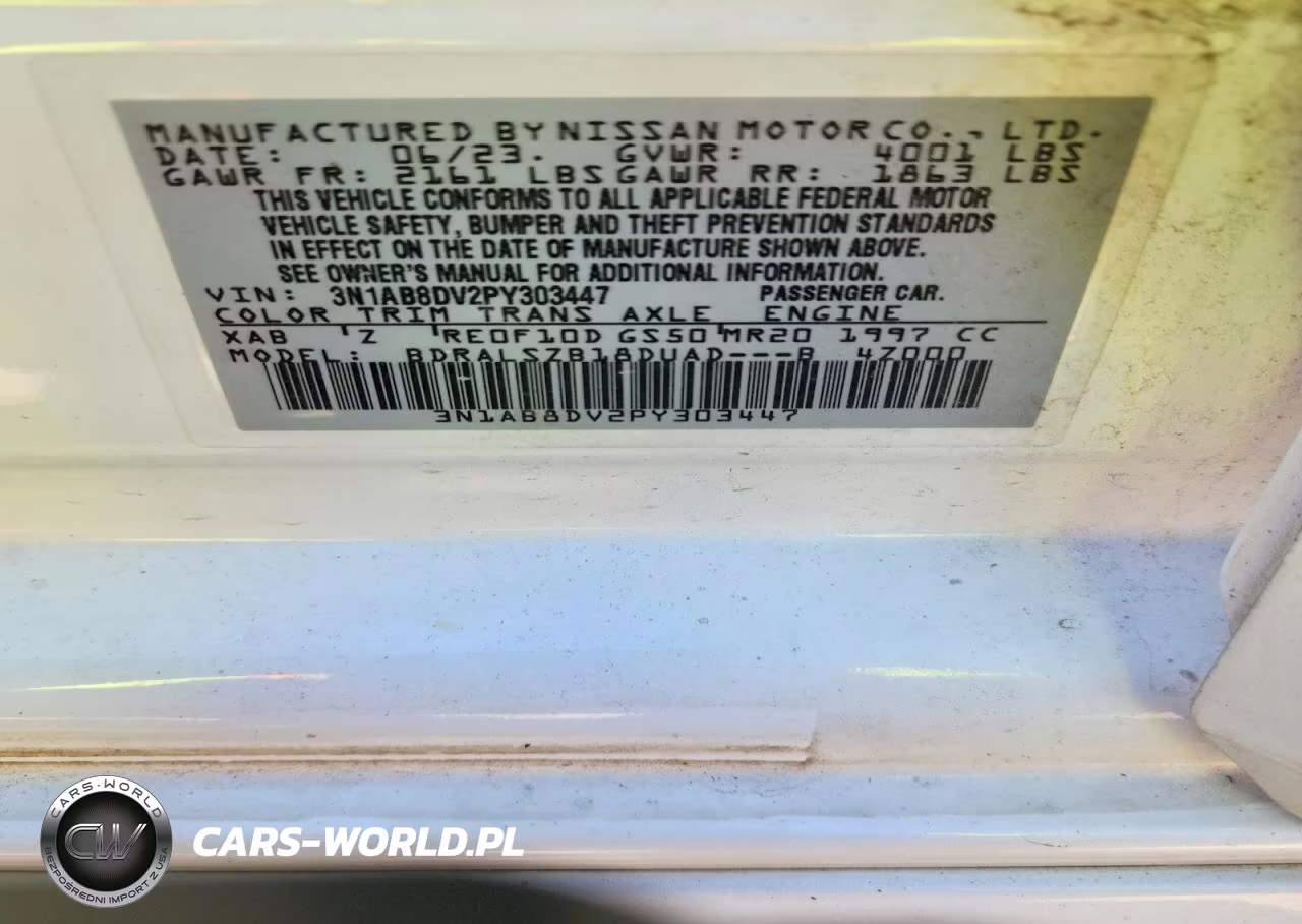 2023 Nissan Sentra Sr VIN:3N1AB8DV2PY303447 - 12