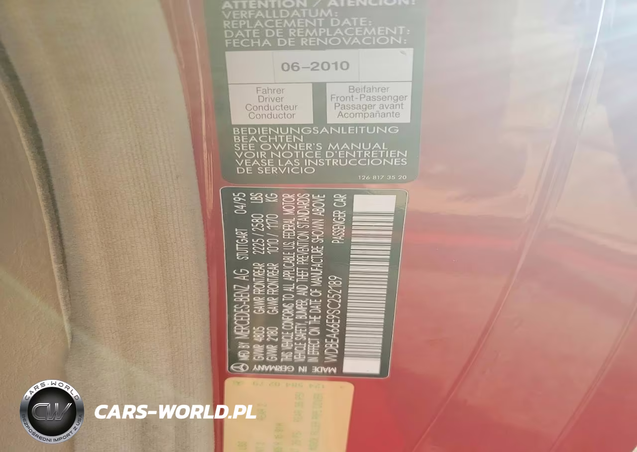 1995 Mercedes-Benz E 320 VIN:WDBEA66E9SC252189 - 12