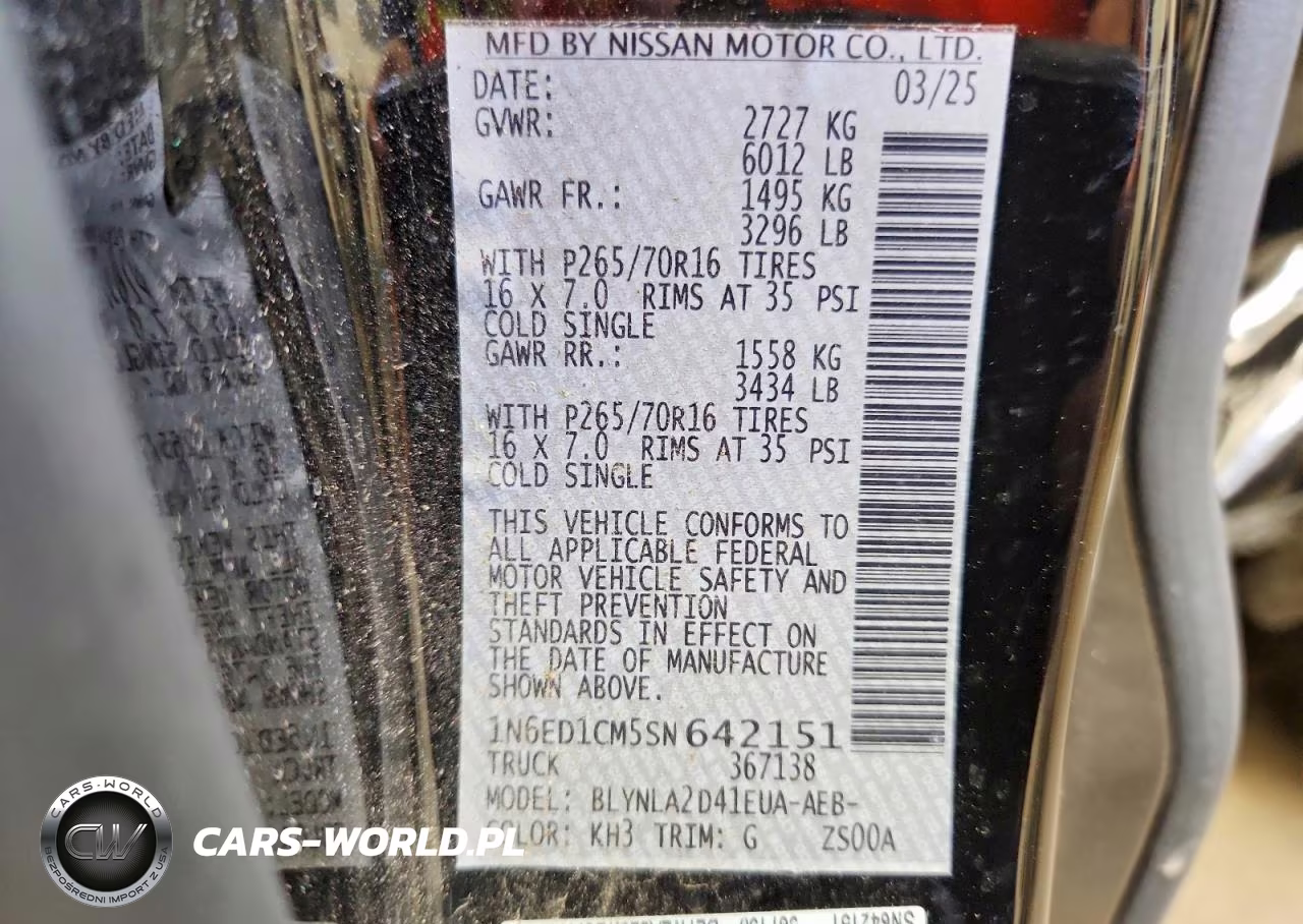 2025 Nissan Frontier S VIN:1N6ED1CM5SN642151 - 12