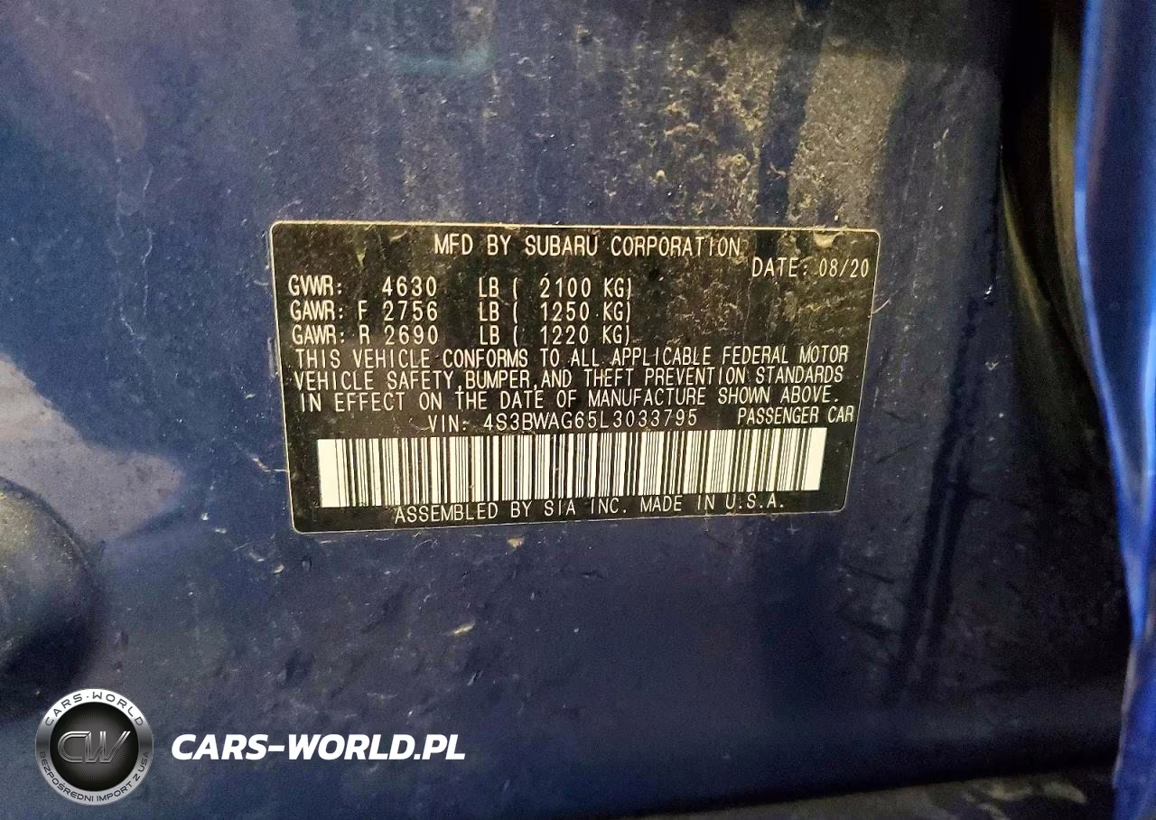 2020 Subaru Legacy Sport VIN:4S3BWAG65L3033795 - 12