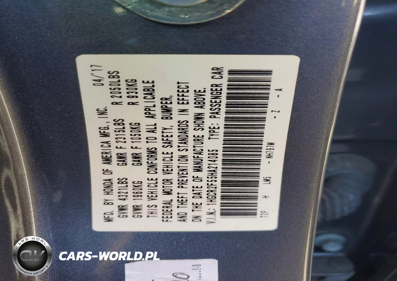 2017 Honda Accord Sport VIN:1HGCR2F55HA214085 - 12