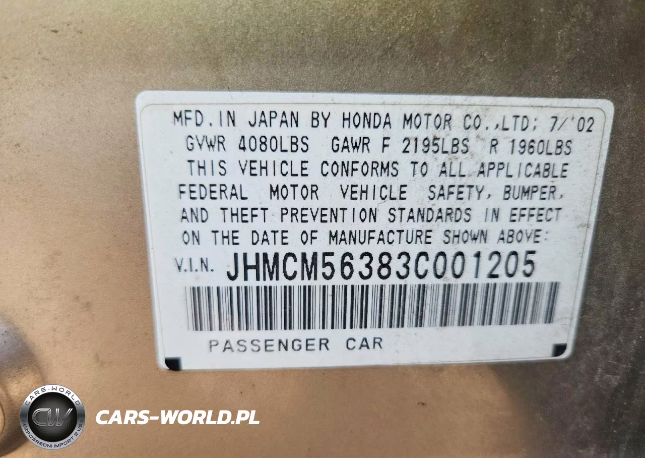 2003 Honda Accord Lx VIN:JHMCM56383C001205 - 13