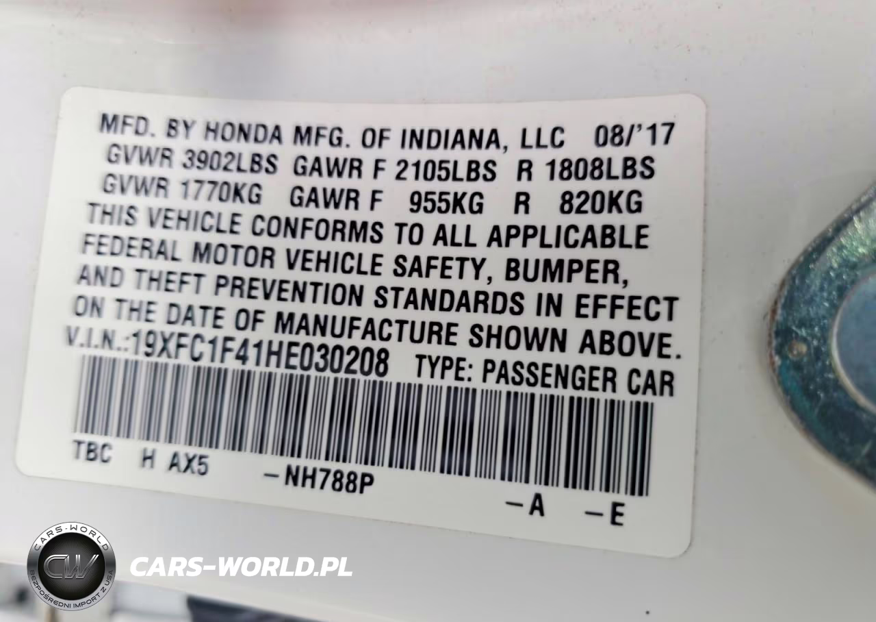 2017 Honda Civic Ex VIN:19XFC1F41HE030208 - 12