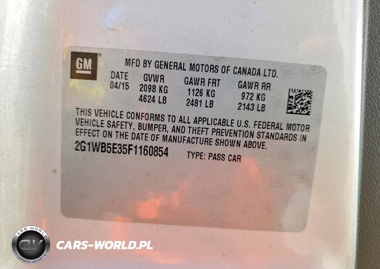 2015 Chevrolet Impala Limited Lt VIN:2G1WB5E35F1160854 - 12