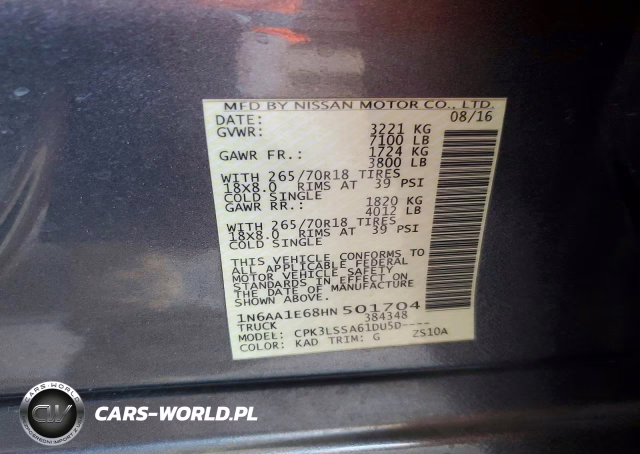 2017 Nissan Titan Sv VIN:1N6AA1E68HN501704 - 12