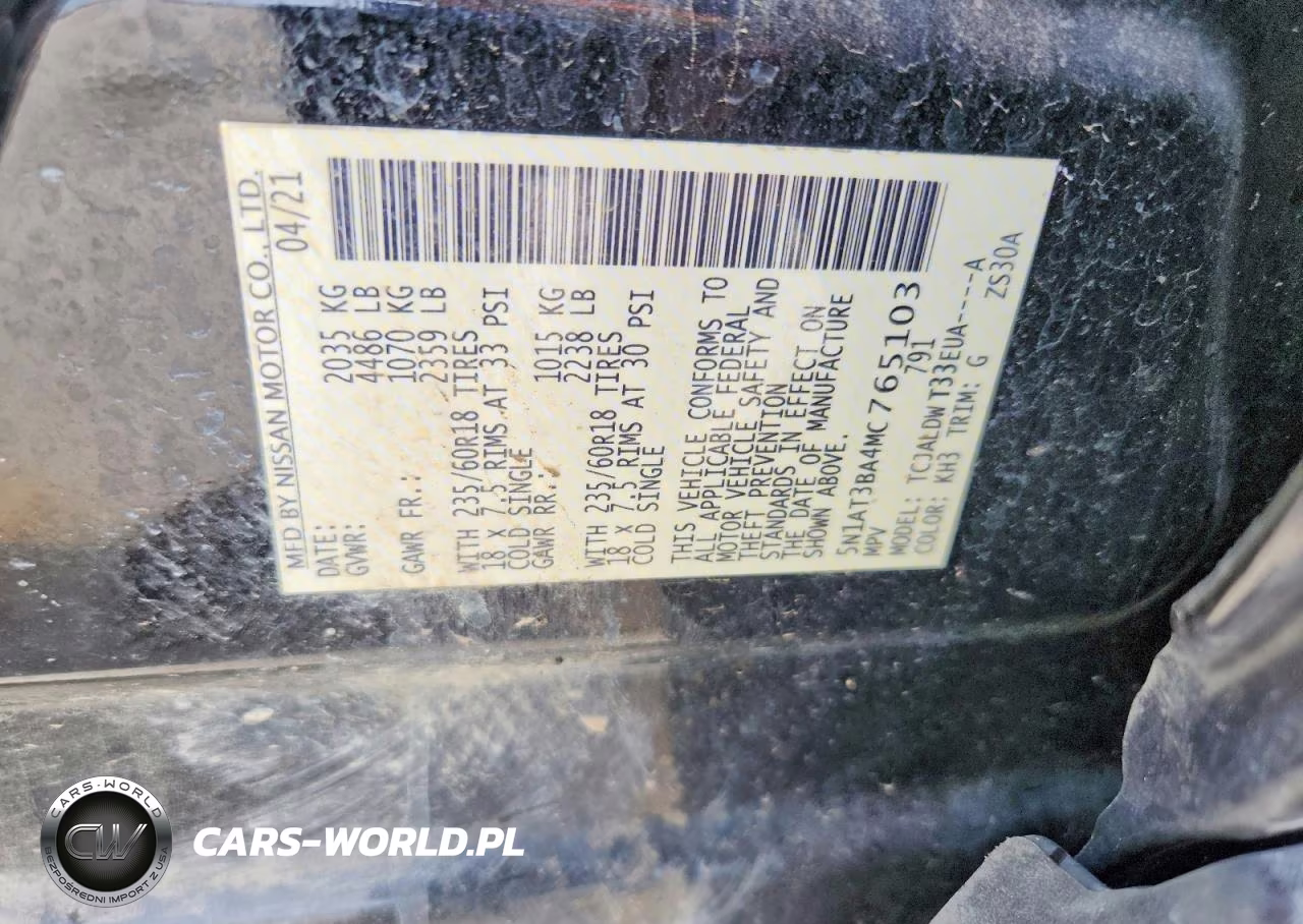 2021 Nissan Rogue Sv VIN:5N1AT3BA4MC765103 - 12