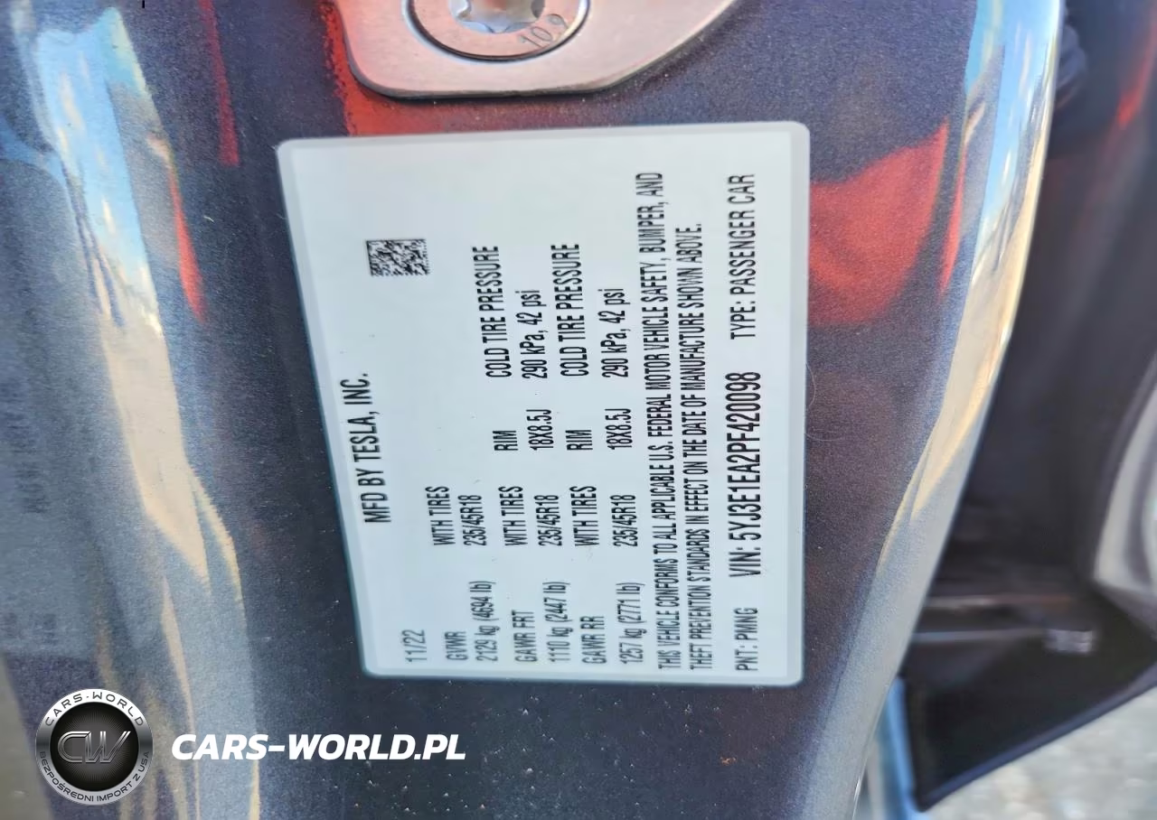 2023 Tesla Model 3 VIN:5YJ3E1EA2PF420098 - 13