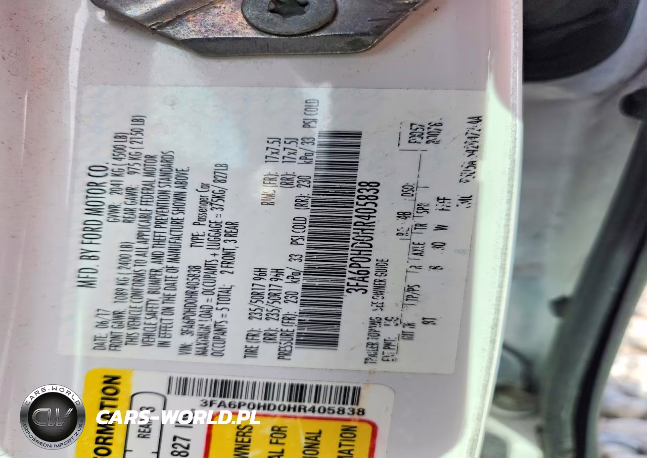 2017 Ford Fusion Se VIN:3FA6P0HD0HR405838 - 12