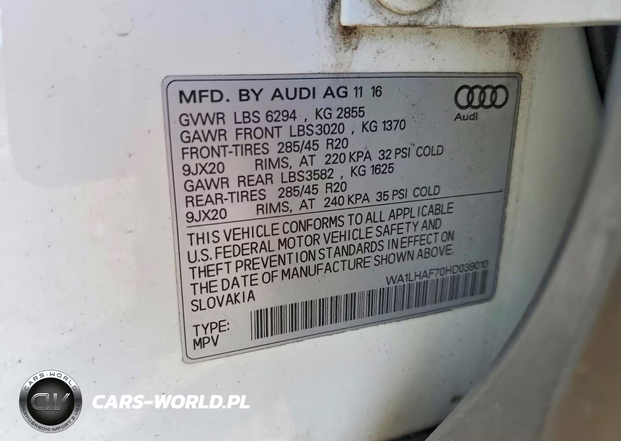 2017 Audi Q7 Premium Plus VIN:WA1LHAF70HD039010 - 13