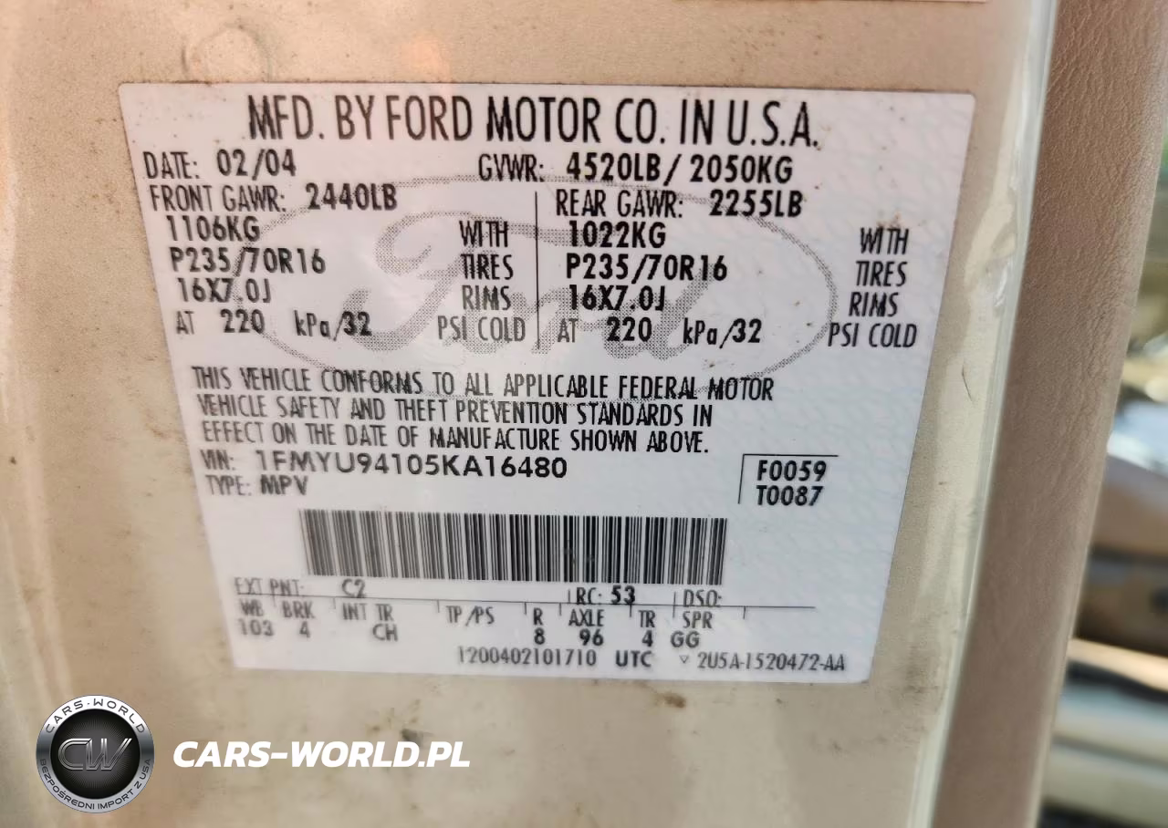 2005 Ford Escape Limited VIN:1FMYU94105KA16480 - 13