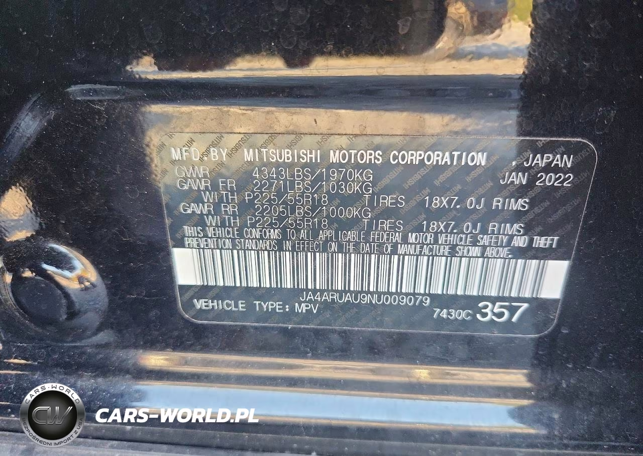 2022 Mitsubishi Outlander Sport Es VIN:JA4ARUAU9NU009079 - 13