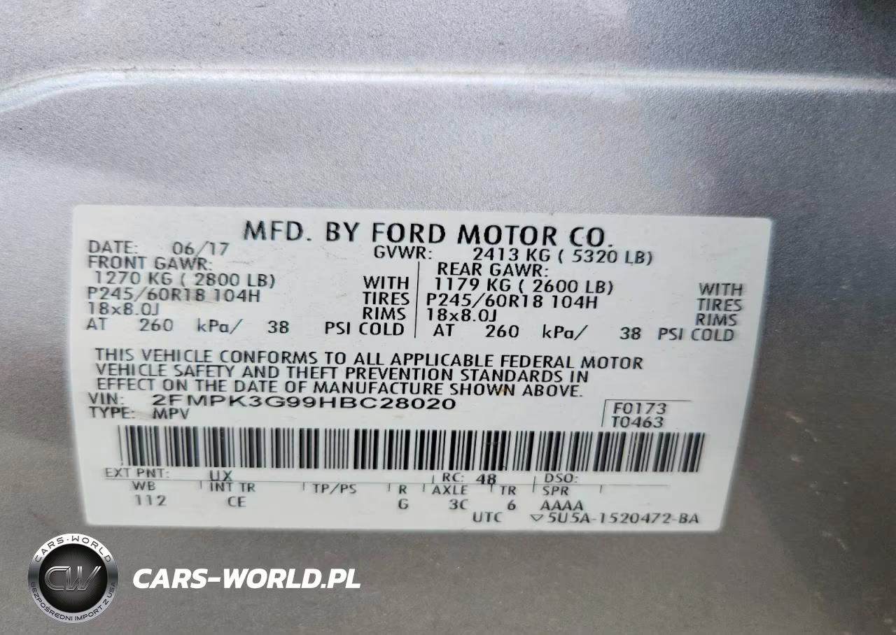 2017 Ford Edge Se VIN:2FMPK3G99HBC28020 - 10