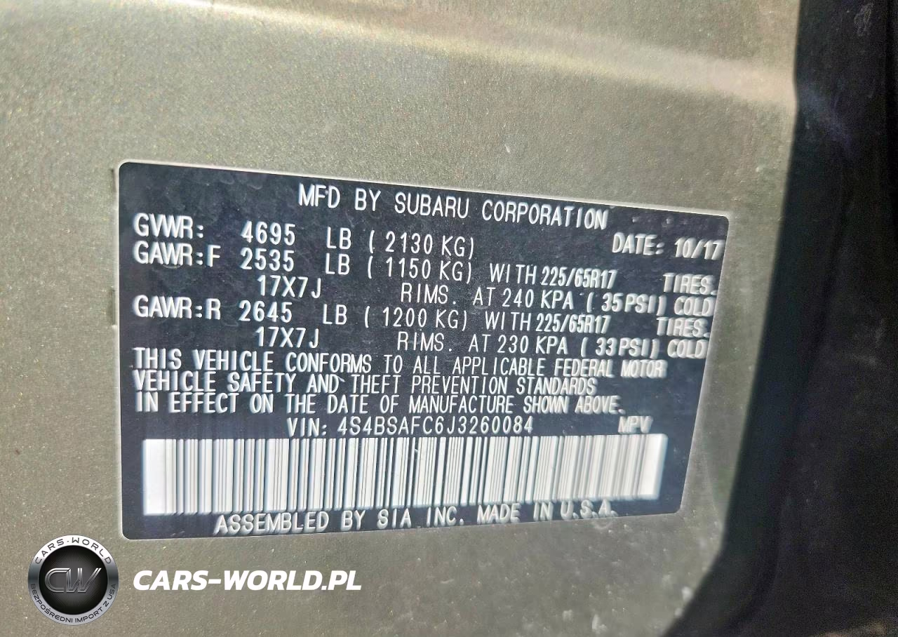 2018 Subaru Outback 2.5I Premium VIN:4S4BSAFC6J3260084 - 12
