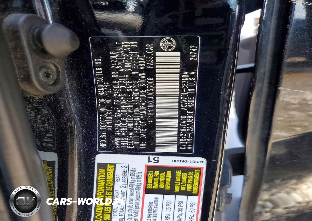 2018 Toyota Camry Le VIN:4T1B11HK0JU055006 - 12