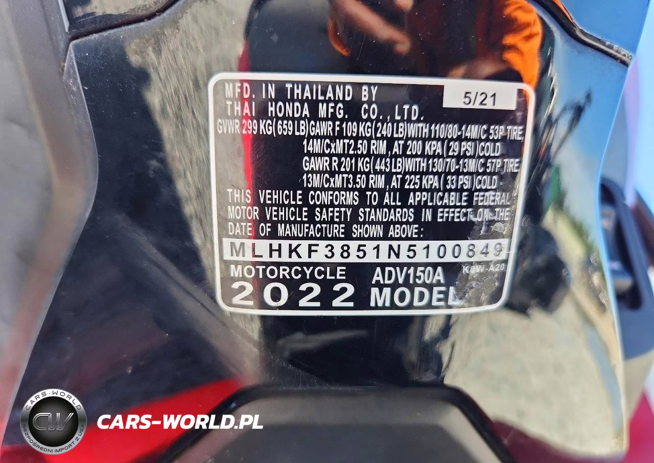 2022 Honda Adv150 A VIN:MLHKF3851N5100849 - 8