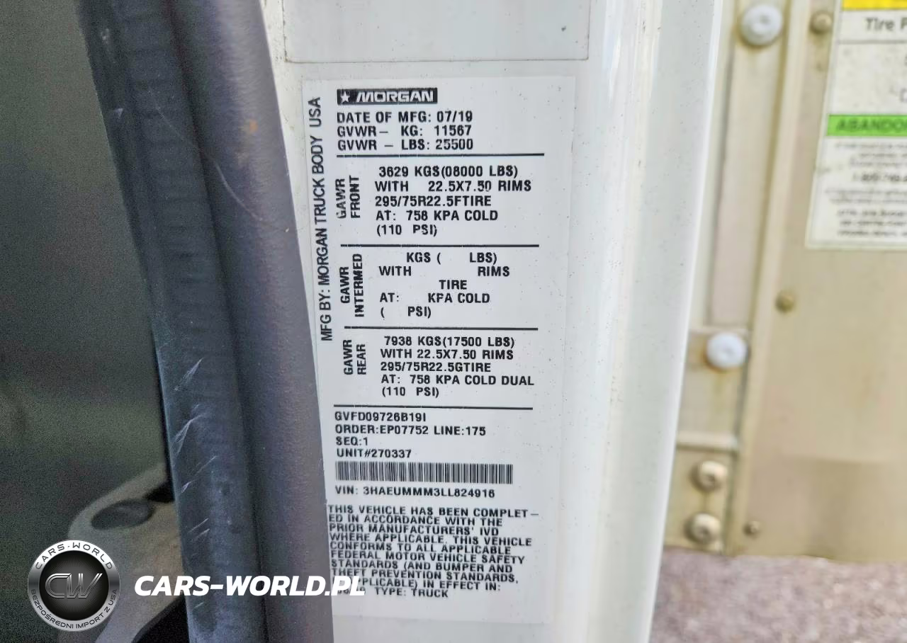 2020 International Mv607 Box Truck VIN:3HAEUMMM3LL824916 - 13