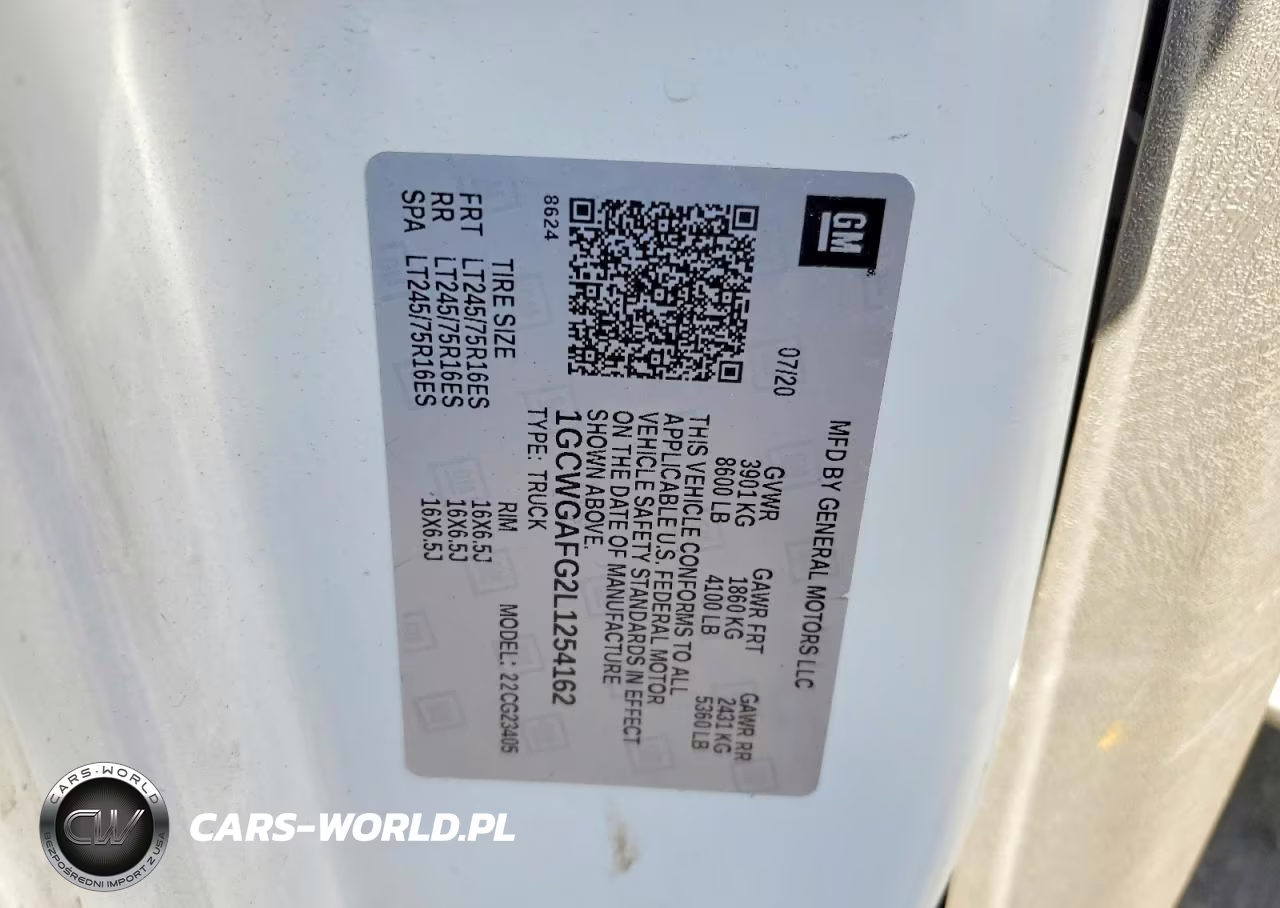 2020 Chevrolet Express G2500 VIN:1GCWGAFG2L1254162 - 13