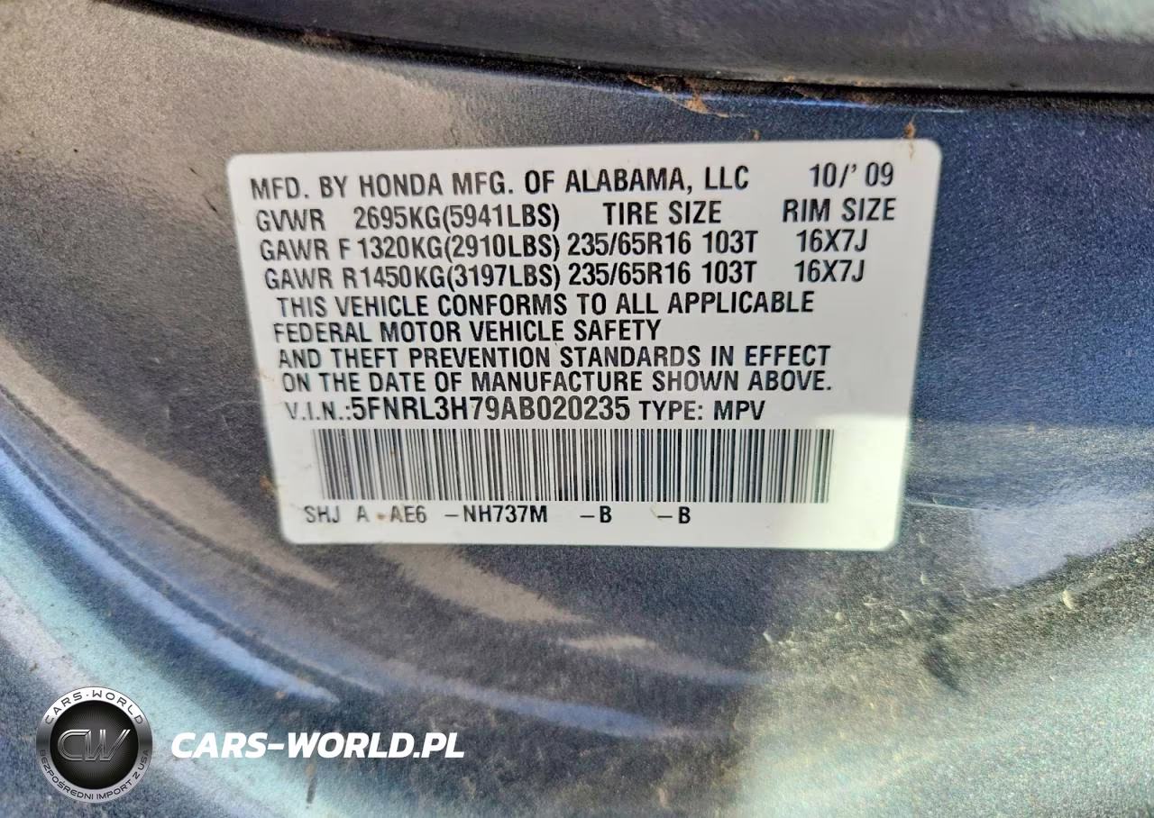2010 Honda Odyssey Exl VIN:5FNRL3H79AB020235 - 13