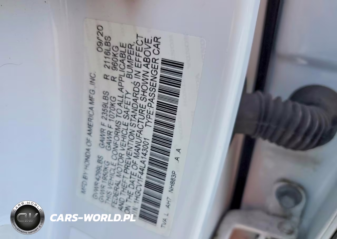 2020 Honda Accord Ex VIN:1HGCV1F44LA143001 - 12