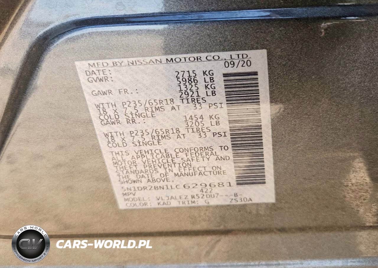 2020 Nissan Pathfinder Sv VIN:5N1DR2BN1LC629681 - 13