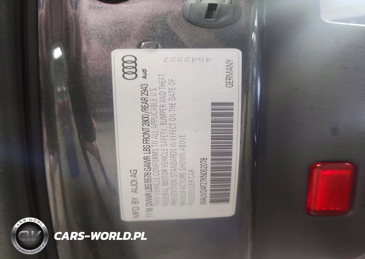 2019 Audi A7 Prestige S-Line VIN:WAUV2AF27KN052078 - 12