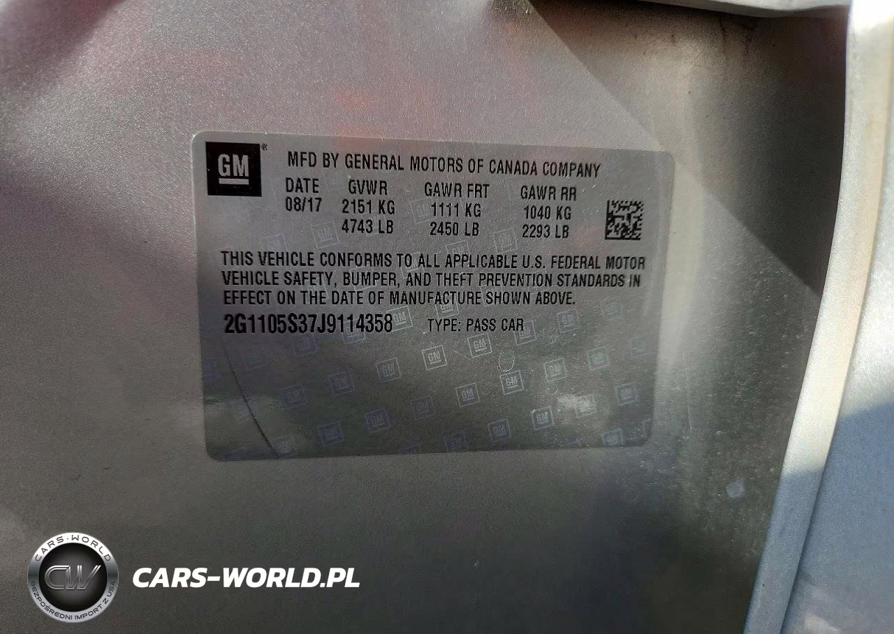 2018 Chevrolet Impala Lt VIN:2G1105S37J9114358 - 12