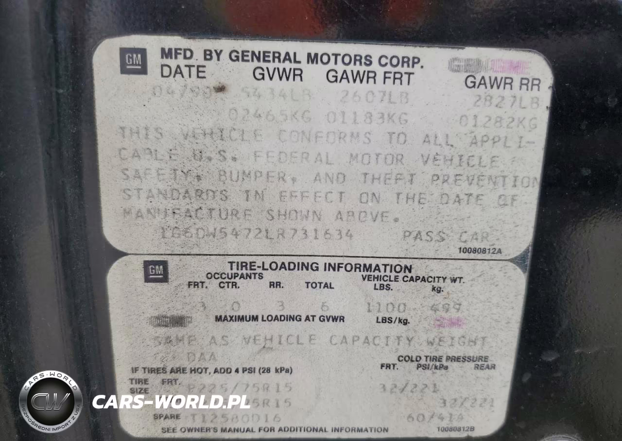 1990 Cadillac Brougham VIN:1G6DW5472LR731634 - 12
