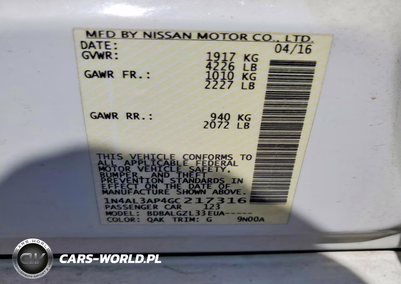 2016 Nissan Altima 2.5 S VIN:1N4AL3AP4GC217316 - 12