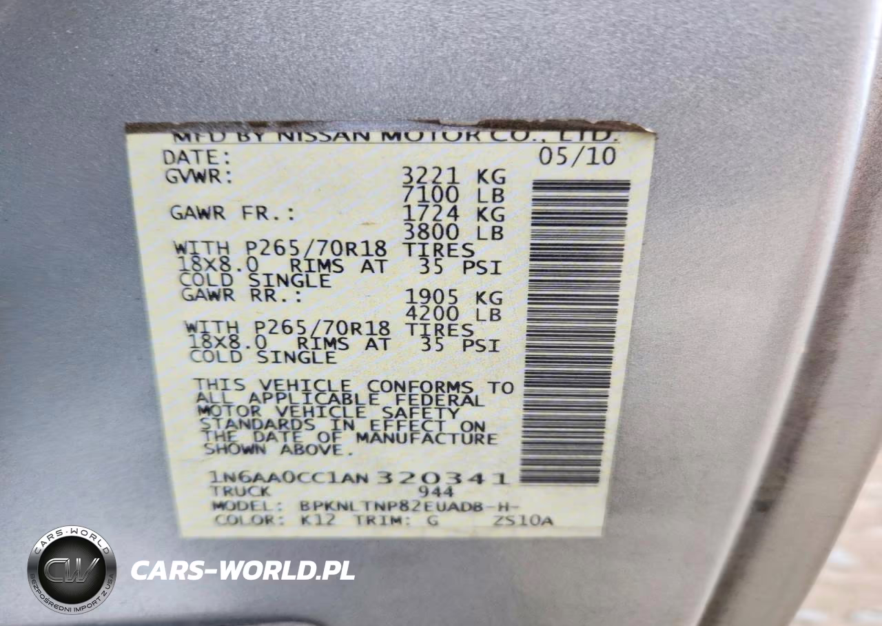 2010 Nissan Titan Se VIN:1N6AA0CC1AN320341 - 12