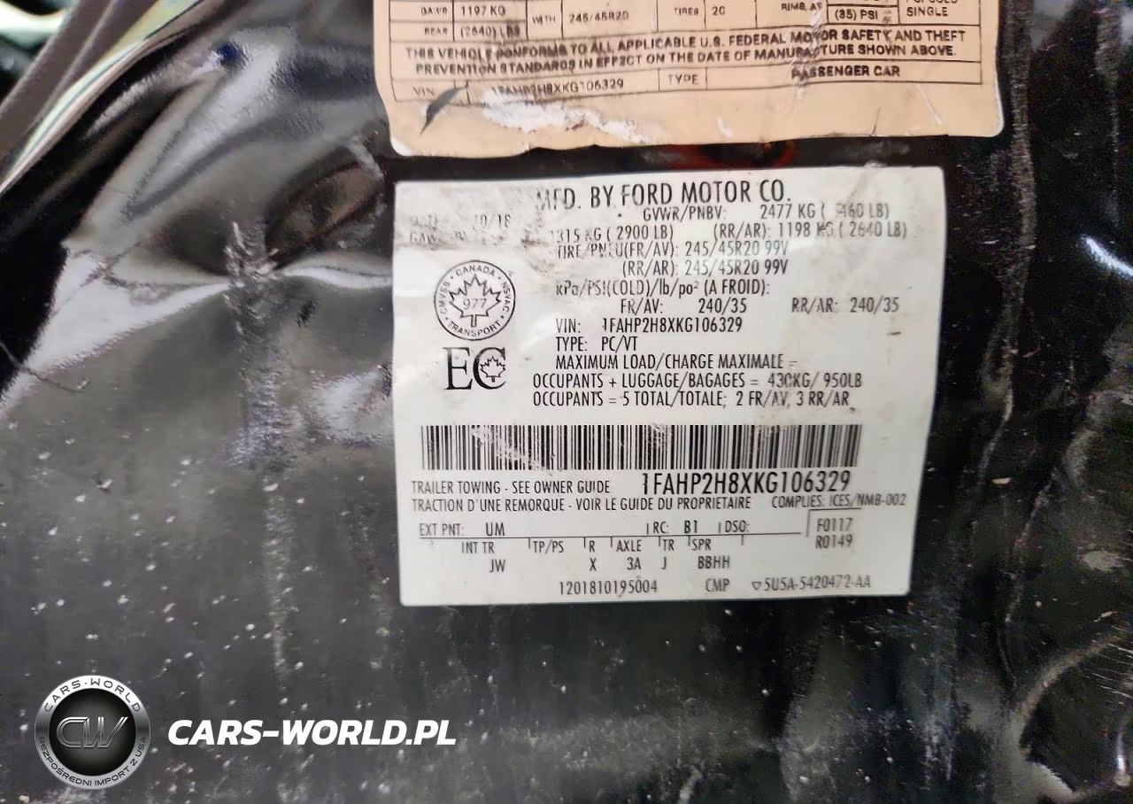 2019 Ford Taurus Sel VIN:1FAHP2H8XKG106329 - 12