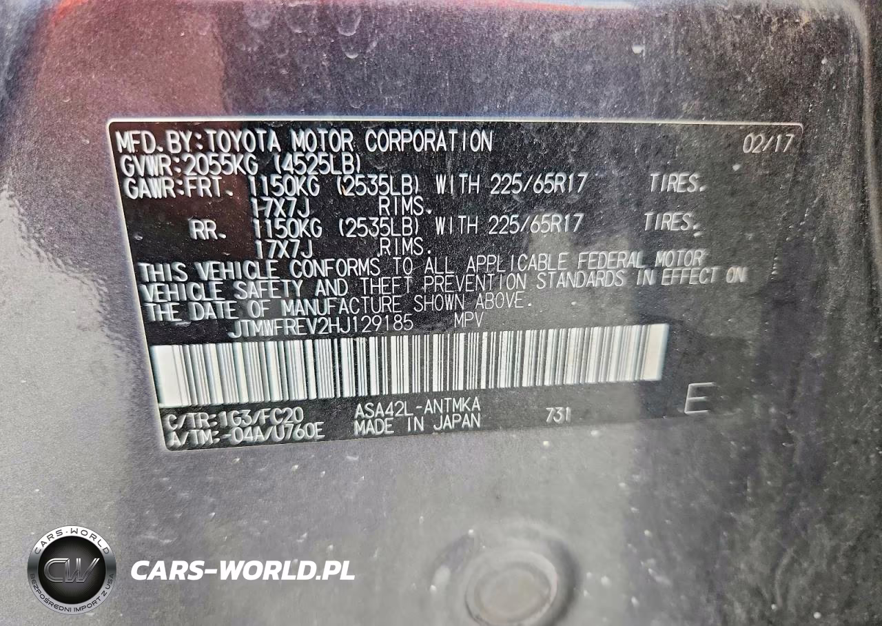 2017 Toyota Rav4 Xle VIN:JTMWFREV2HJ129185 - 14