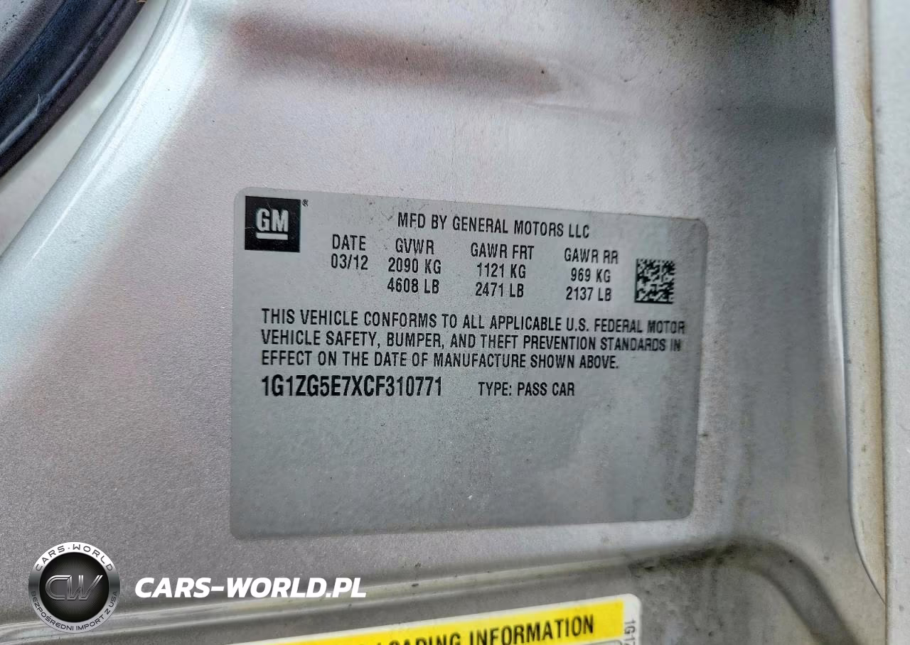 2012 Chevrolet Malibu Ltz VIN:1G1ZG5E7XCF310771 - 12