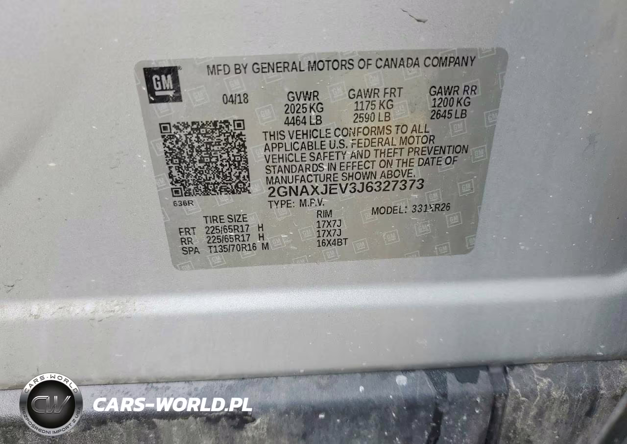 2018 Chevrolet Equinox Lt VIN:2GNAXJEV3J6327373 - 14