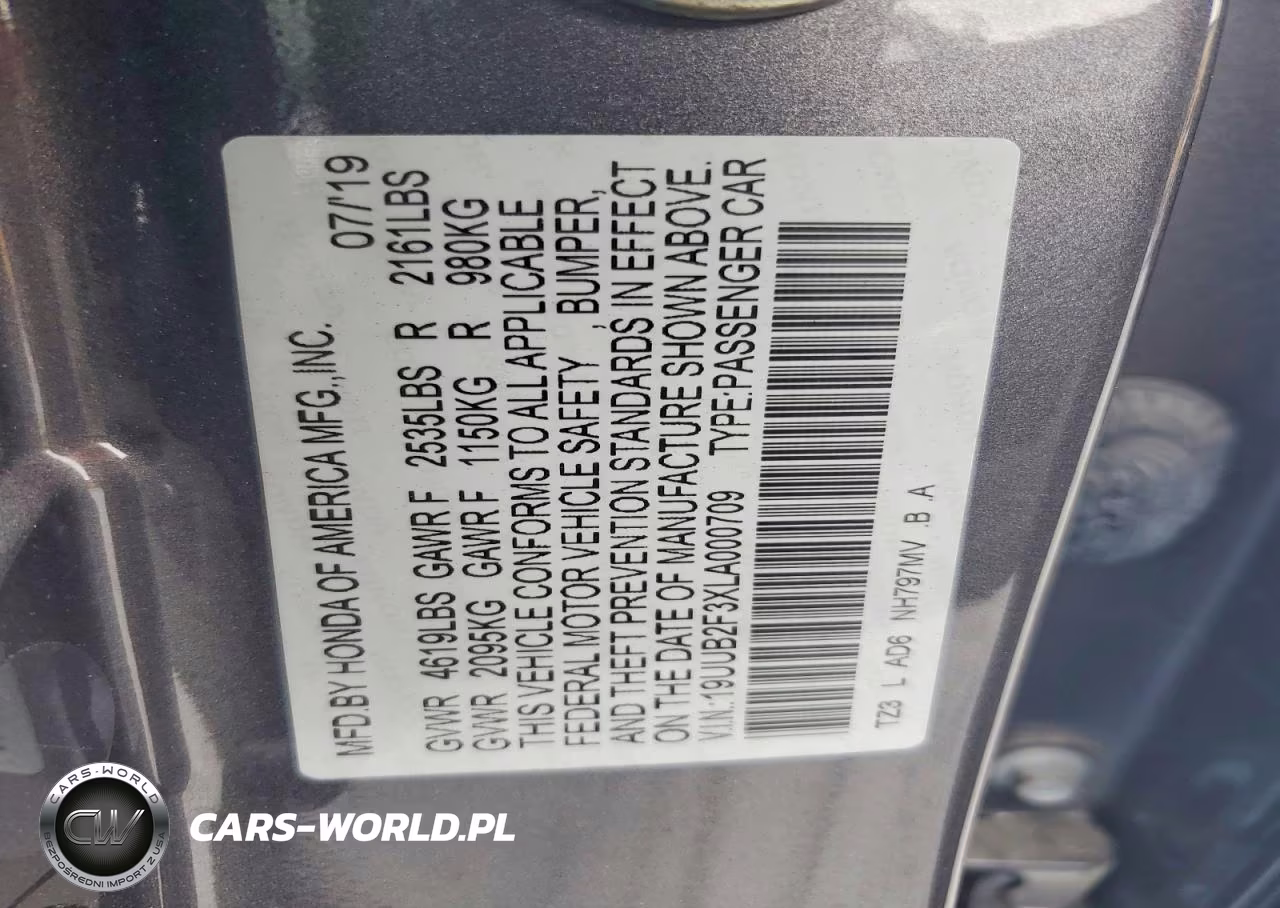 2020 Acura Tlx VIN:19UUB2F3XLA000709 - 12