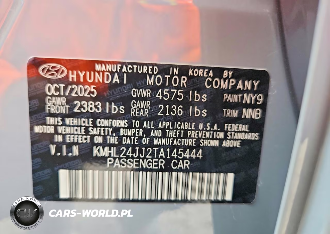 2026 Hyundai Sonata Hybrid Blue VIN:KMHL24JJ2TA145444 - 12