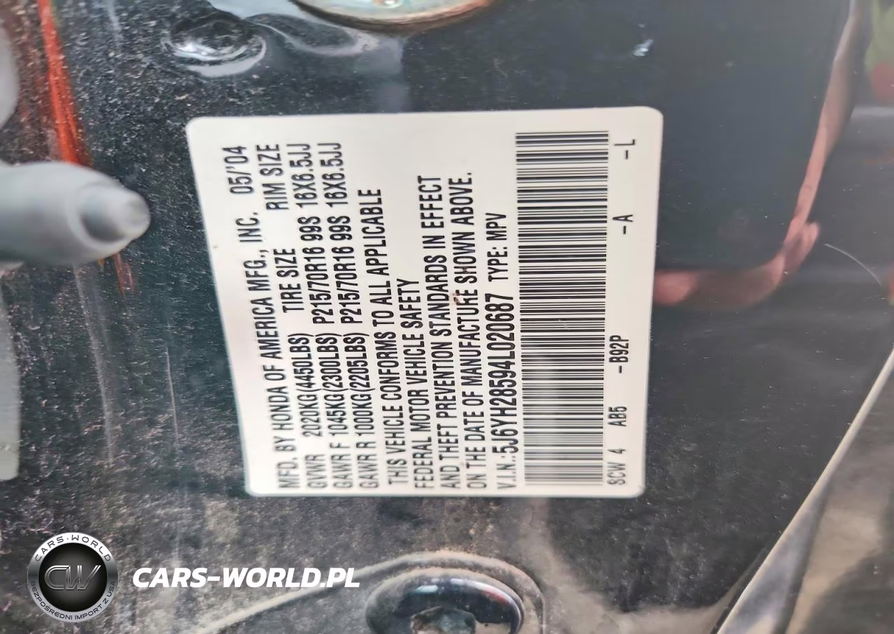 2004 Honda Element Ex VIN:5J6YH28594L020687 - 13