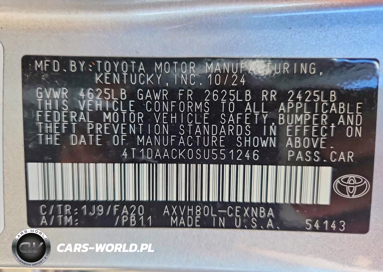 2025 Toyota Camry Le VIN:4T1DAACK0SU551246 - 13