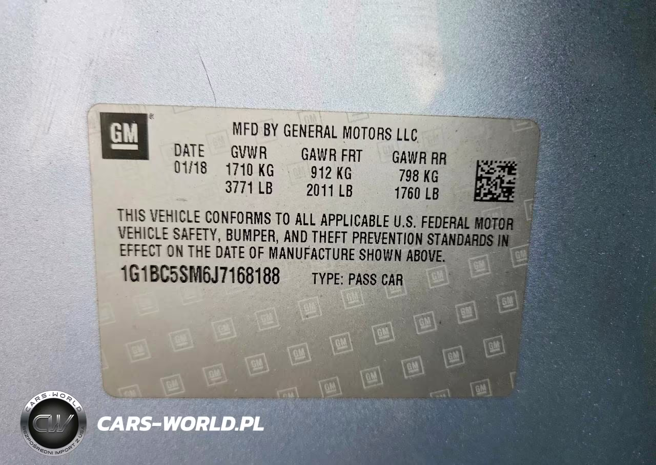 2018 Chevrolet Cruze Ls VIN:1G1BC5SM6J7168188 - 12