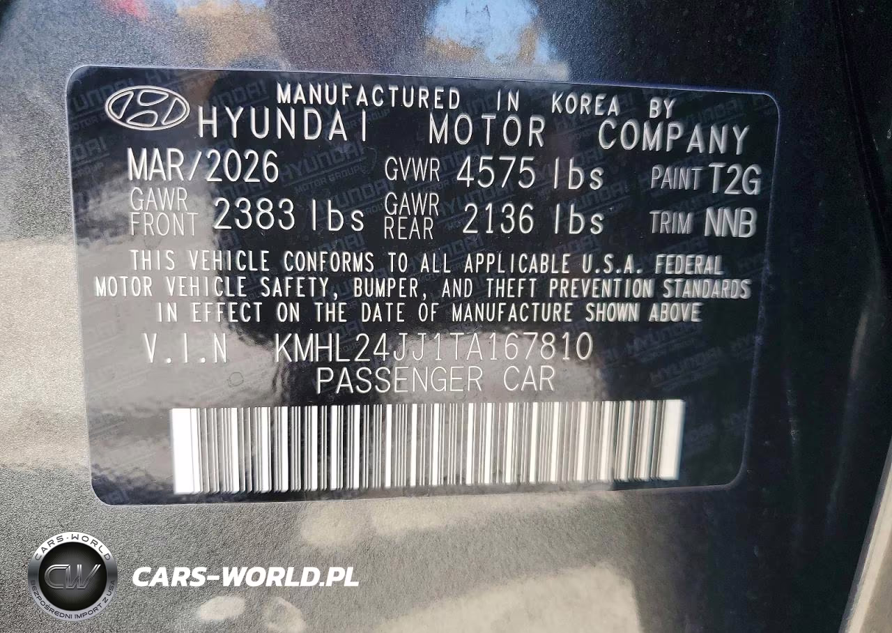 2026 Hyundai Sonata Hybrid Blue VIN:KMHL24JJ1TA167810 - 13