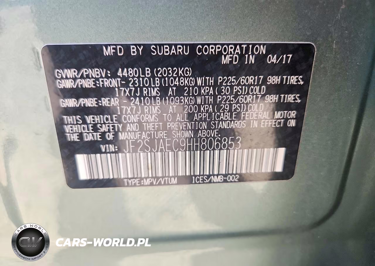2017 Subaru Forester 2.5I Premium VIN:JF2SJAEC9HH806853 - 13