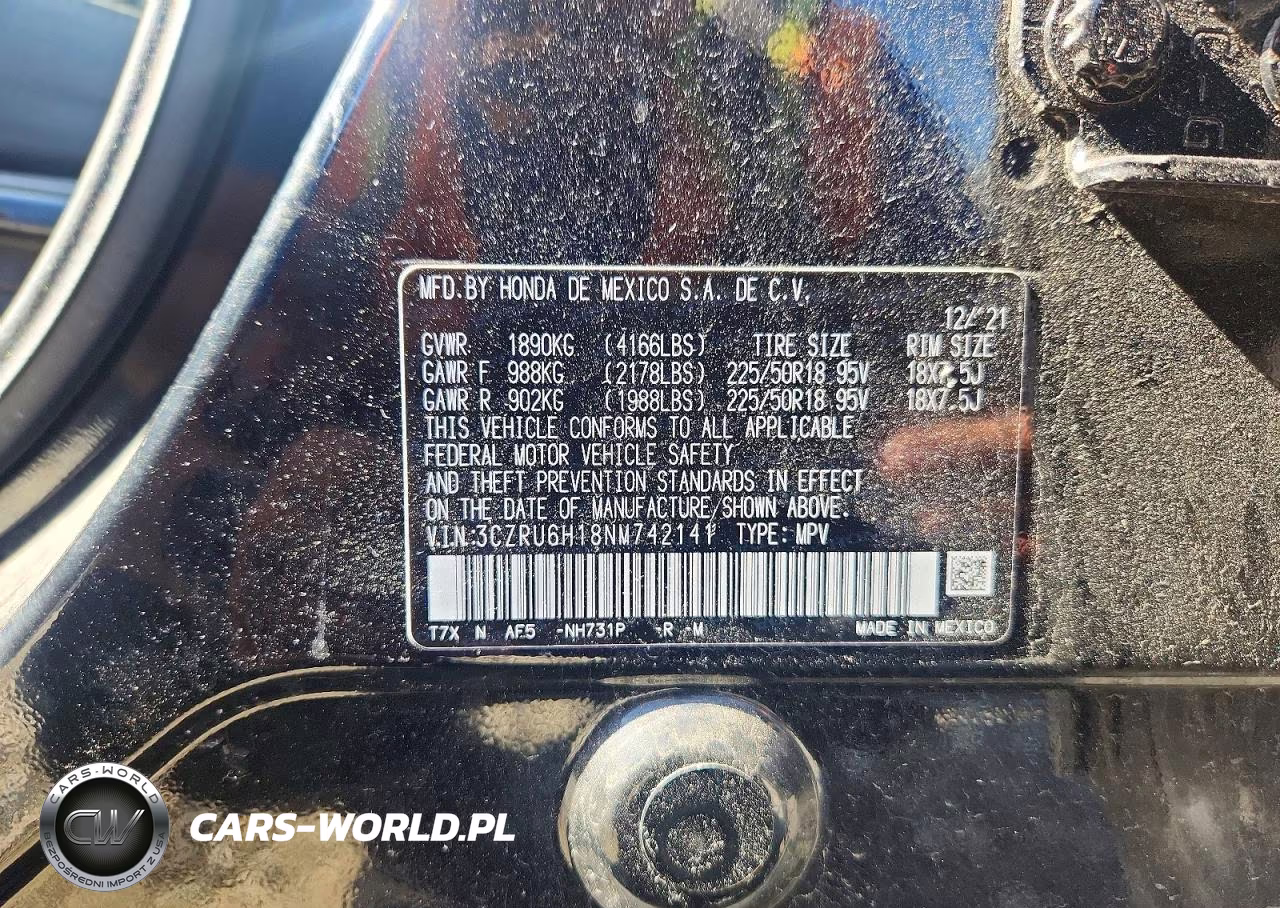 2022 Honda Hr-V Sport VIN:3CZRU6H18NM742141 - 13