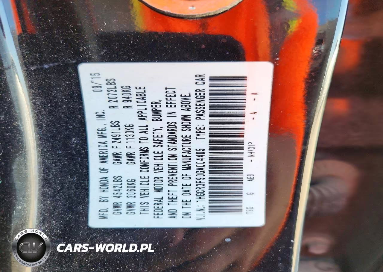 2016 Honda Accord Touring VIN:1HGCR3F90GA004405 - 12