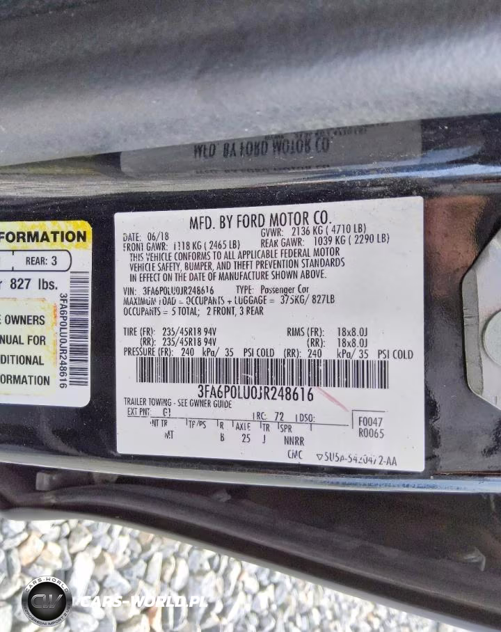 2018 Ford Fusion Se Hybrid VIN:3FA6P0LU0JR248616 - 13