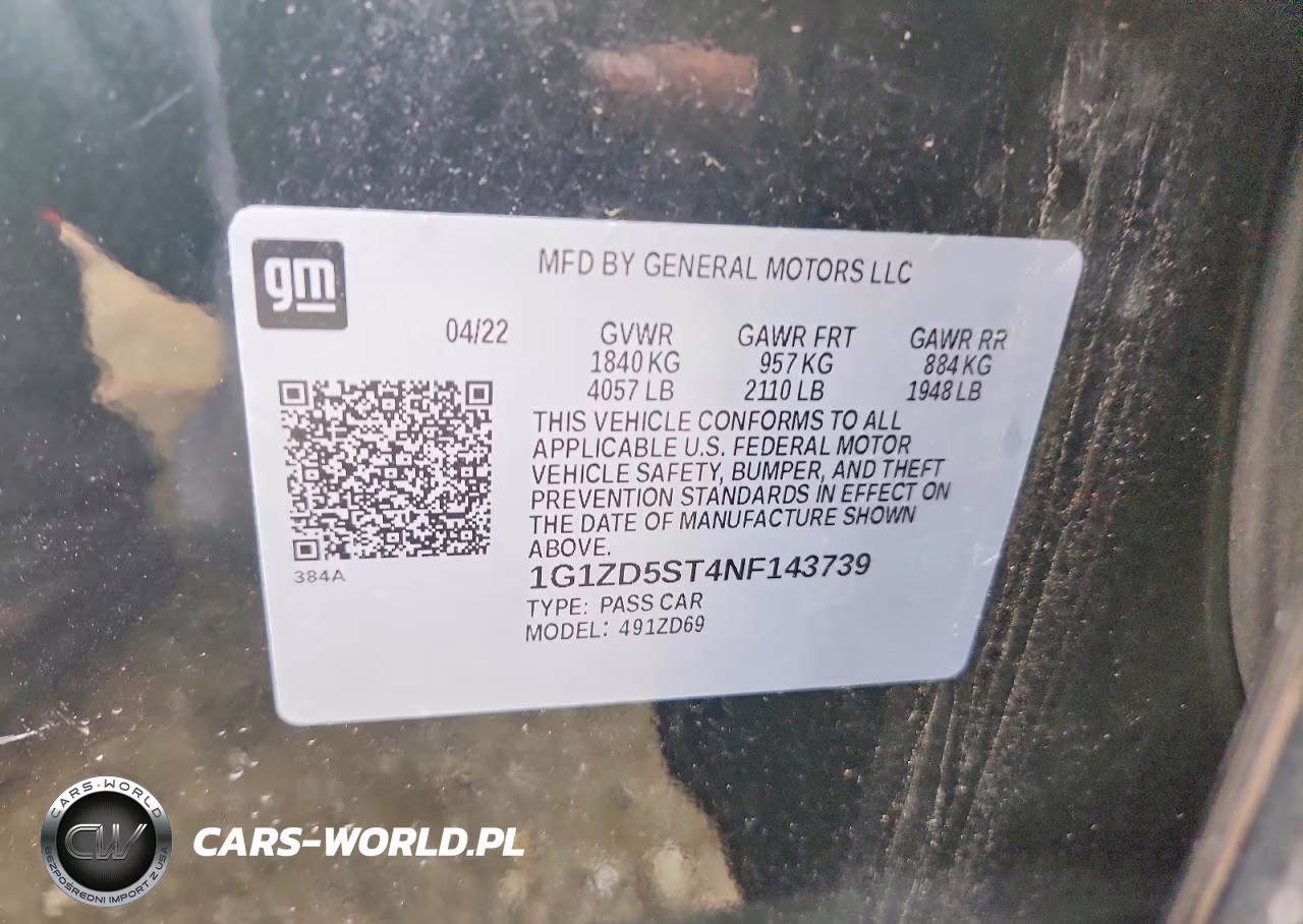 2022 Chevrolet Malibu Lt VIN:1G1ZD5ST4NF143739 - 12